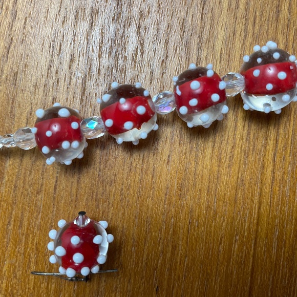 Hand Made Lamp Work Bead Necklace/Earrings - Picture 3 of 9